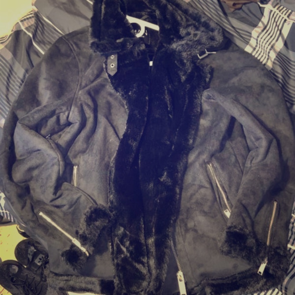 Motorcycle shearling jacket